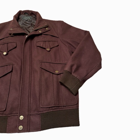 Coogi Wool Blend Brown Jacket Multi Pocket Full Zip Men’s Size XL - Picture 8 of 12